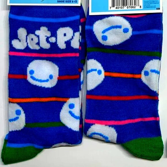 Men's Fashion Novelty Casual Fun JET PUFFED MARSHMALLOWS Crew SOCKS Size 6-12 - Picture 2 of 2